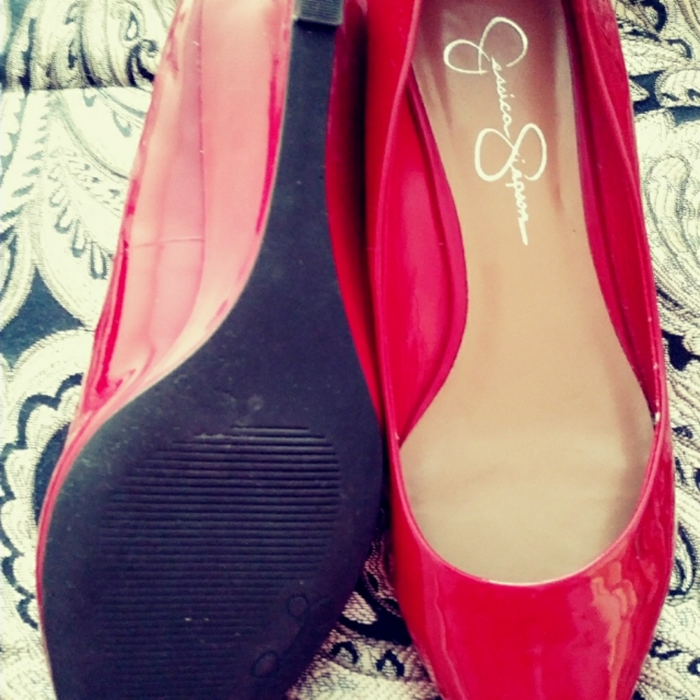Jessica Simpson Red Patent Leather. Sz 7 1/2 B